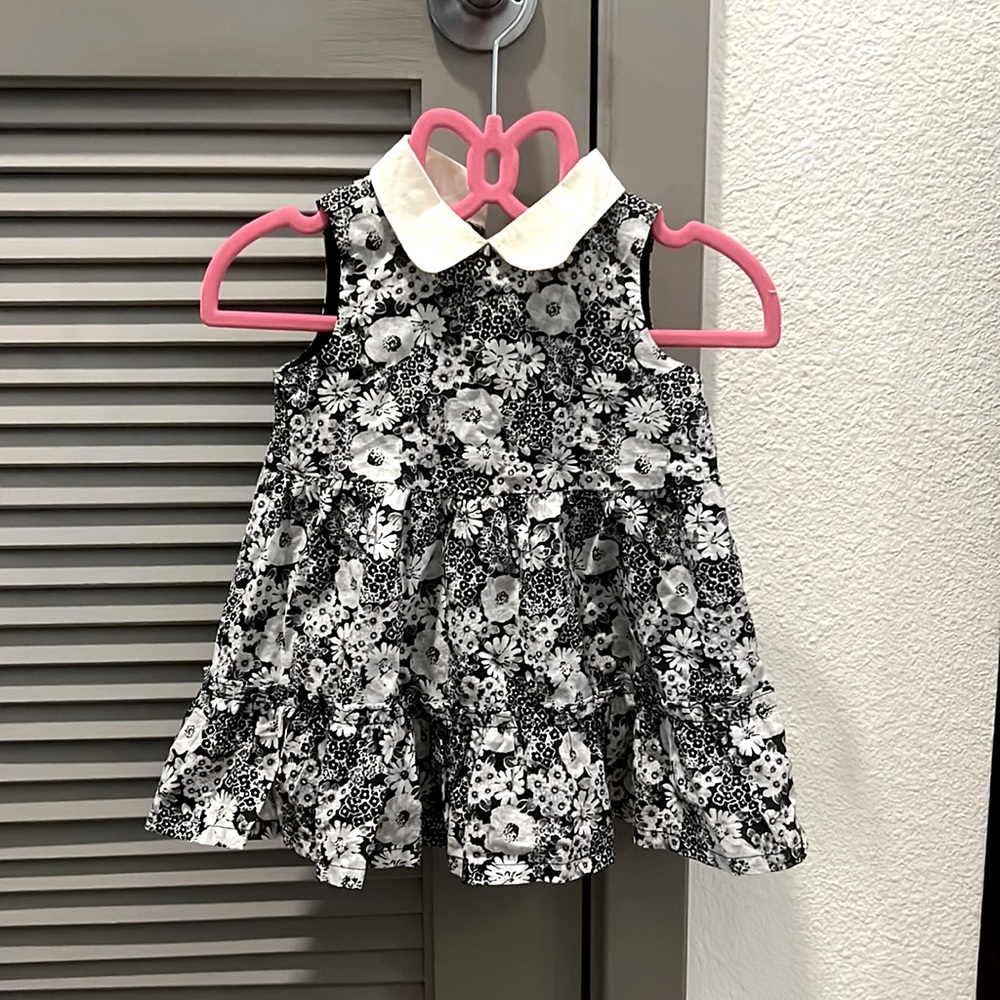 Janie and Jack Peter Pan Collar Floral Dress 100% Cotton Woven Dress